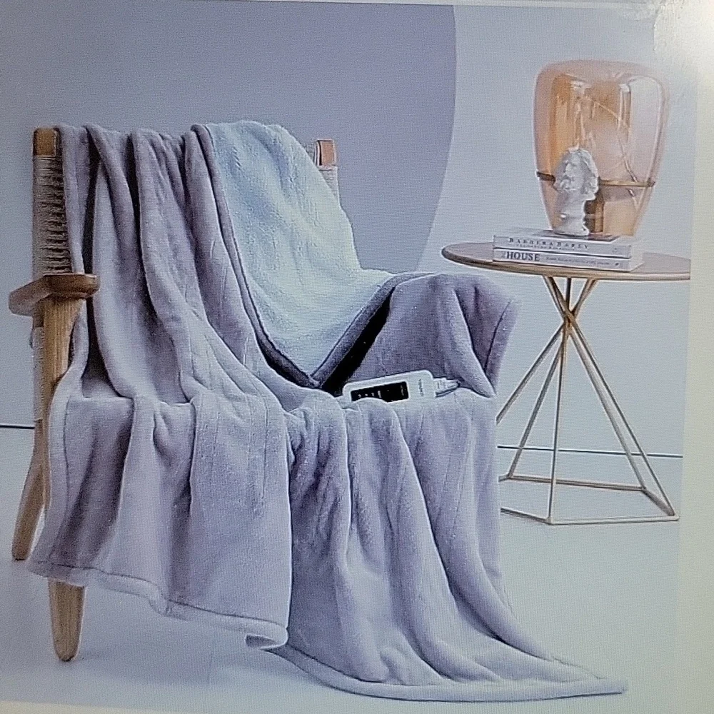 Coriwell Pink Heated Electric Throw white Sherpa 50x60